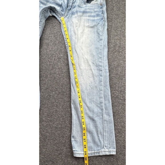 BKE Buckle Carter Straight Mens 30S 30X30 Thick Stitch Stretch Blue Denim Jeans - Picture 7 of 16